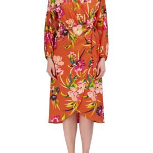 Julia Jordan Long Sleeve Cross Over Dress