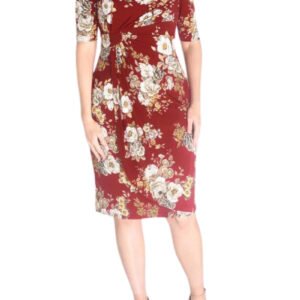 Connected Apparel Faux Wrap Dress
